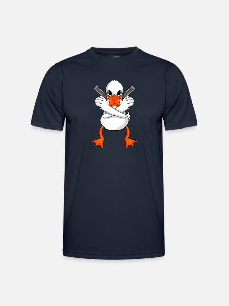 Duck with gun - Men's Functional T-Shirt - navy