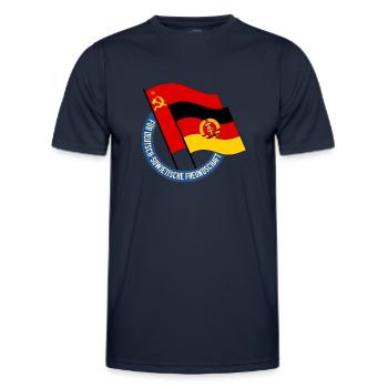 Deutsch-Sowjetische Freundschaft DDR - Männer Funktions-T-Shirt - Navy - Vorne - AI Model Male 178 dark (178cm)