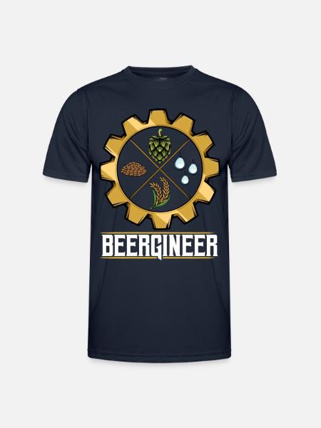 Beergineer Brau-Gear Emblem - Men's Functional T-Shirt - navy