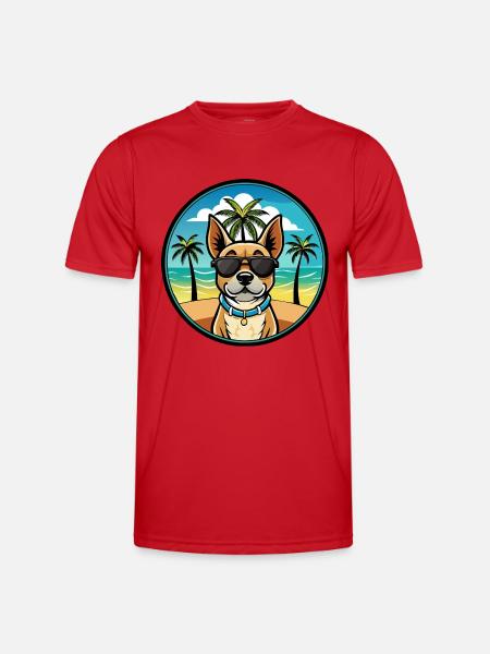 Braque Du Bourbonnais Hunderasse Cartoon Sonnenbrille - Männer Funktions-T-Shirt - Rot