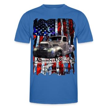 Vintage Pickup Flaggenprint - Männer Funktions-T-Shirt - Königsblau - Vorne - AI Model Male 178 dark (178cm)