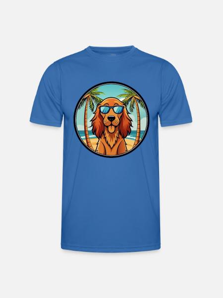 Irsk Setter Hund Race Tegneserie Solbriller Beach - Funktionsshirt til herrer - kongeblå