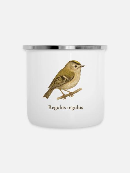 Wintergoldhähnchen – Regulus regulus - Emaille-Tasse - Weiß