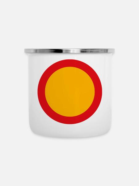 schild rund blanco - Emaille-Tasse - Weiß