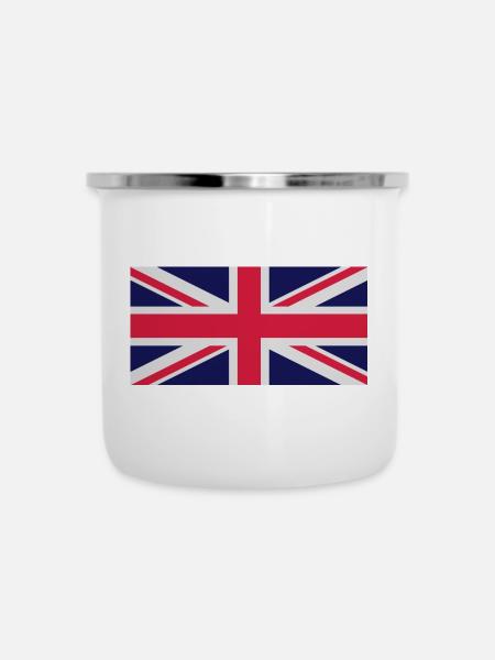 UNION JACK 2 - Emaille-Tasse - Weiß
