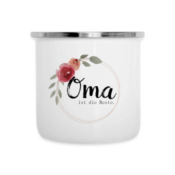 Oma ist die Beste - Emaille-Tasse - Weiß - Vorne