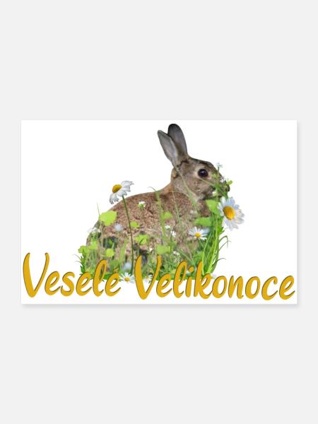 Vesele Velikonoce - Poster 90x60 cm - Weiß