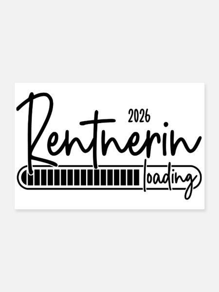 Rentnerin 2026 Loading - Poster 90x60 cm - Weiß - Vorne