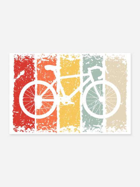 Fahrrad - Poster 90x60 cm - Weiß