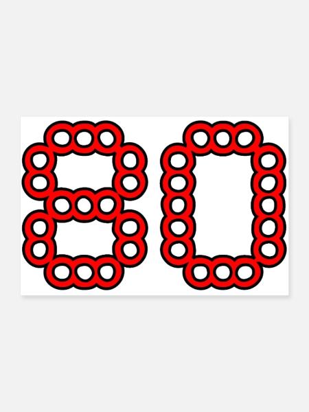 80. 80 YEARS. 80th ANNIVERSARY. 80 YEARS ANNIVERSARY. - Poster 36" x 24" (90x60 cm) - white - Front