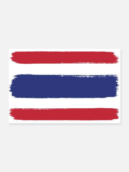 Drapeau de la Thaïlande look utilisé - Poster 90 x 60 cm - blanc - Devant