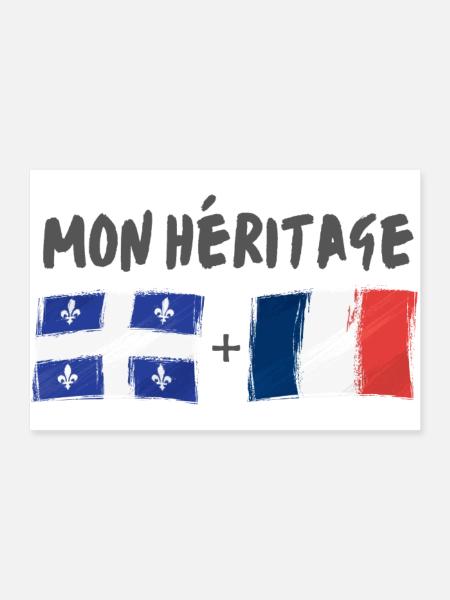 mon héritage france et québec - Poster 90 x 60 cm - blanc - Devant