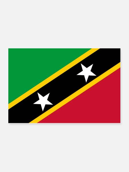 St. Kitts und Nevis - Poster 90x60 cm - Weiß