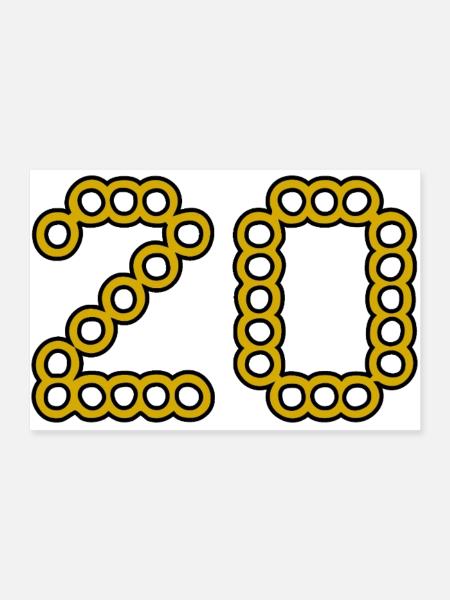 20. 20 YEARS. 20th ANNIVERSARY. 20 YEARS ANNIVERSARY. - Poster 36" x 24" (90x60 cm) - white - Front