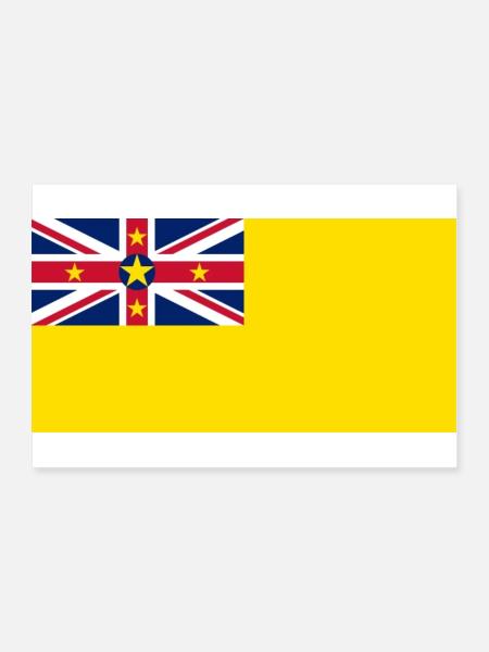 Niue - Poster 90x60 cm - Weiß