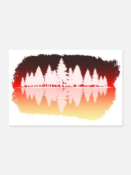 Wald - Forest - Poster 90x60 cm - Weiß - Vorne