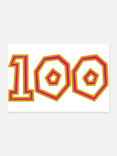 100. 100 YEARS. 100th ANNIVERSARY. BIRTHDAY 100 - Poster 36" x 24" (90x60 cm) - white - Front