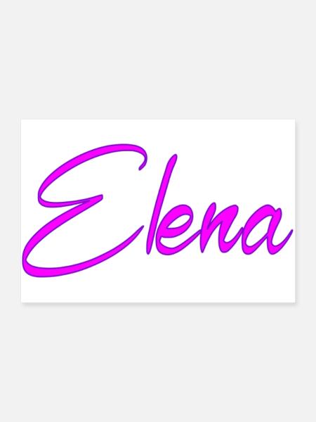Elena Neon Pink Script - Poster 90x60 cm - Weiß - Vorne