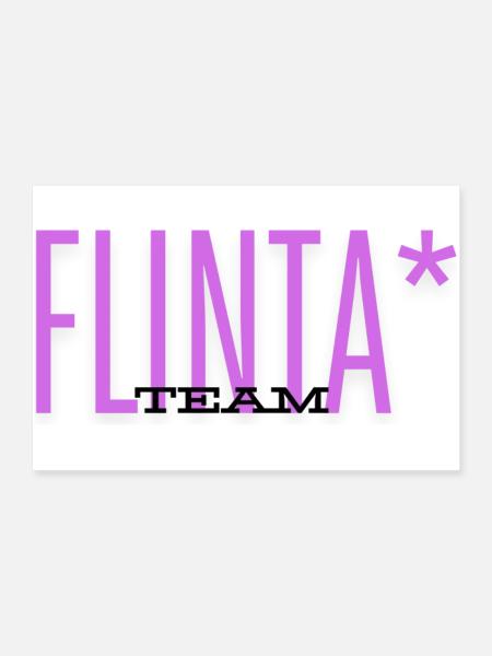 TEAM FLINTA LILA SCHRIFT FEMINISMUS QUEER  - Poster 90x60 cm - Weiß - Vorne