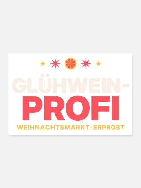 Glühwein-Profi Weihnachtsmarkt - Poster 90x60 cm - Weiß - Vorne