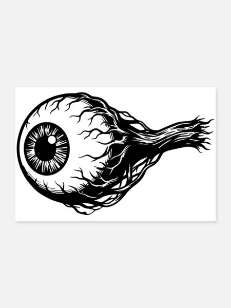 Horror Auge - Poster 90x60 cm - Weiß - Vorne