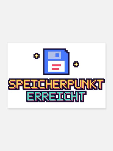 Floppy Pixel Speicherpunk - Poster 90x60 cm - Weiß - Vorne