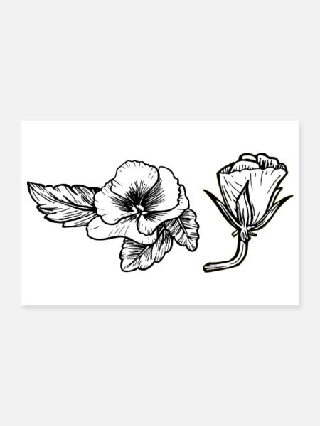 Pensée - Poster 30 x 20 cm - blanc - Devant
