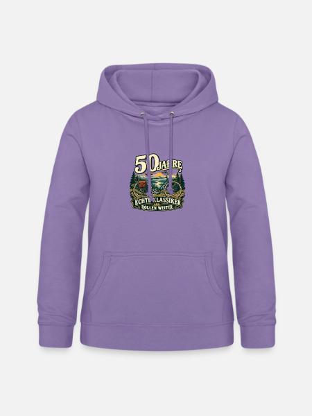 50 Jahre Echte Klassiker Fahrrad - Frauen Hoodie - Lavendel