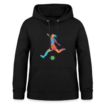 Fußballerin Bunt Fußball Mädchen Fußballspieler - Frauen Hoodie - Schwarz - Vorne - AI Model Female 172 light (172cm)