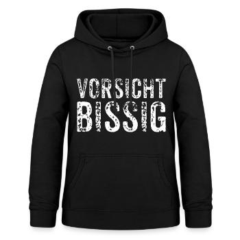 Vorsicht Bissig - Frauen Hoodie - Schwarz - Vorne - AI Model Female 172 light (172cm)