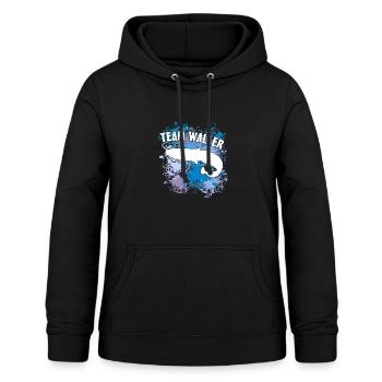 Wels Waller fischen Wels auf Farbklecksen - Frauen Hoodie - Schwarz - Vorne - AI Model Female 172 light (172cm)