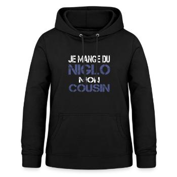 Je mange du Niglo - Sweat à capuche Femme - noir - Devant - AI Model Female 172 light (172cm)