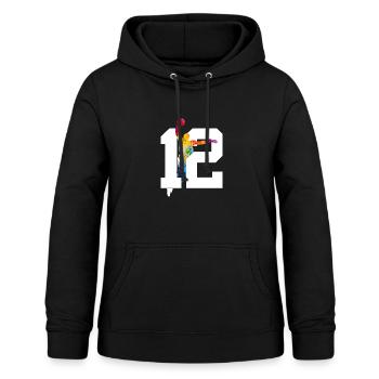 NUMMER 12 BASKETBALL 12. GEBURTSTAG - Frauen Hoodie - Schwarz - Vorne - AI Model Female 172 light (172cm)