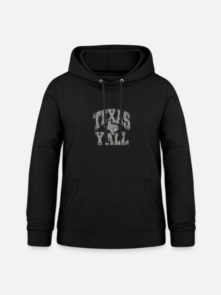 Texas Yall Distressed State Tee - Frauen Hoodie - Schwarz