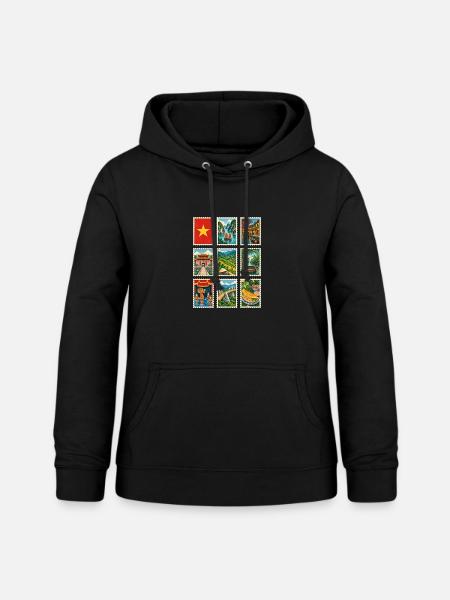 Vietnam Briefmarken - Frauen Hoodie - Schwarz