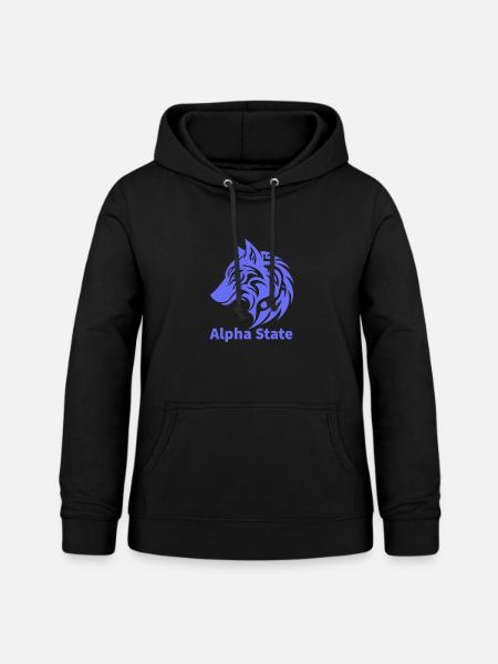 Alpha State Wolf-Emblem - Frauen Hoodie - Schwarz