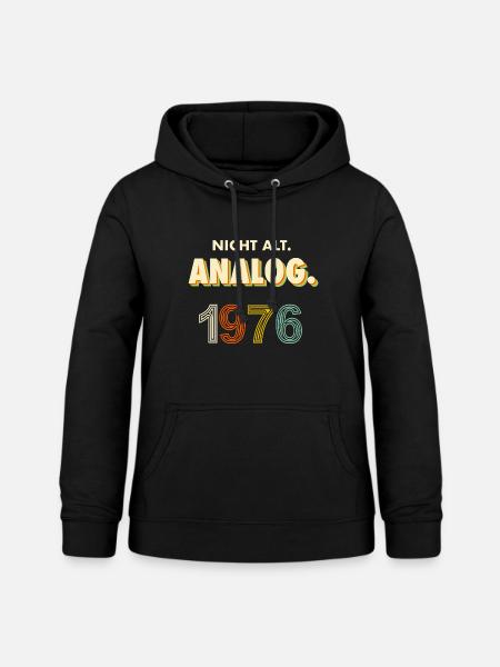1976-Nicht-alt-Analog - Frauen Hoodie - Schwarz