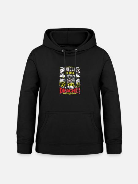 Brüssel: Brol, Herz und Bagger - Frauen Hoodie - Schwarz