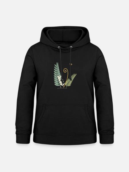 Entfaltende Waldfarne - Frauen Hoodie - Schwarz