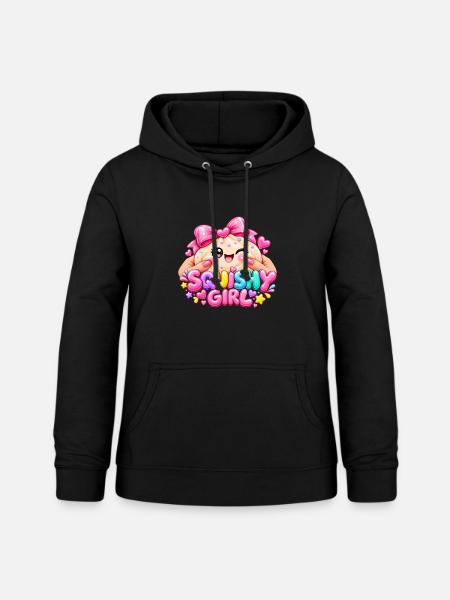 Kawaii Squishy Mädchen Glitzerherz - Frauen Hoodie - Schwarz