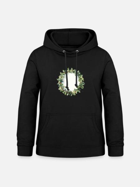 Wasserfarbener Christkranz - Frauen Hoodie - Schwarz