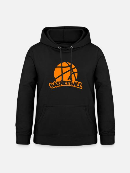 Basketball Logo Orange Druck - Frauen Hoodie - Schwarz