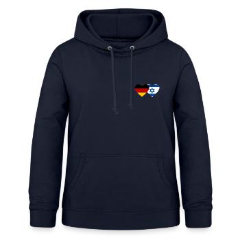 Deutschland Israel Flagge Herz - Frauen Hoodie - Navy - Vorne - AI Model Female 172 light (172cm)