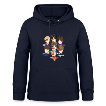 Pulsierende K-Pop Konzertnacht - Frauen Hoodie - Navy - Vorne - AI Model Female 172 light (172cm)