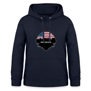 Providence Rhode Island USA Flagge Skyline Silhouett - Frauen Hoodie - Navy - Vorne - AI Model Female 172 light (172cm)