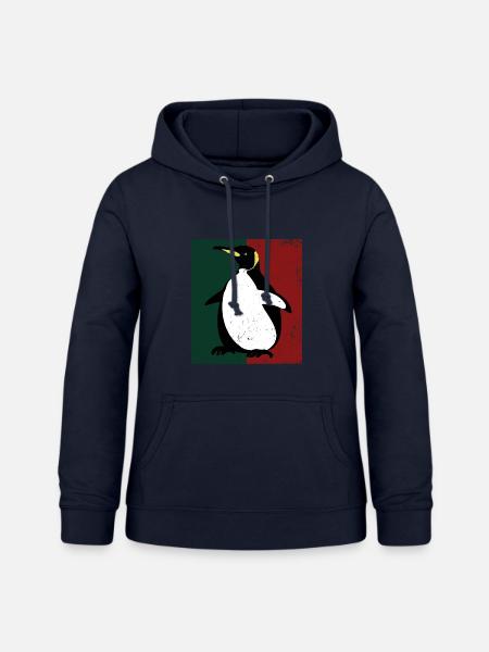 Waghalsiger Pinguin Wellenreiter - Frauen Hoodie - Navy