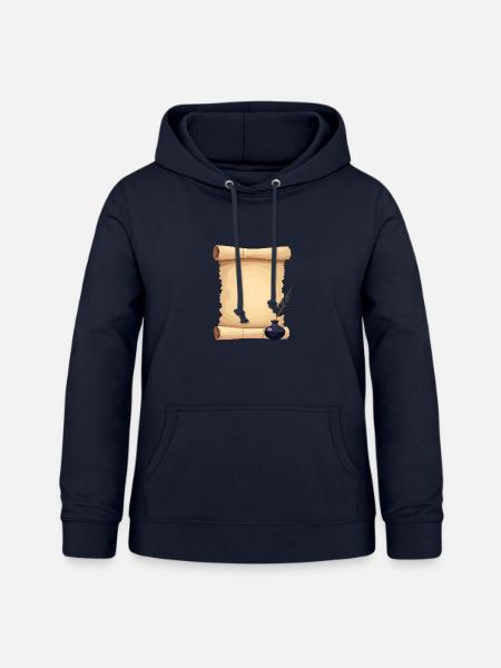 Leere Verfassungsrolle mit Federkiel - Frauen Hoodie - Navy