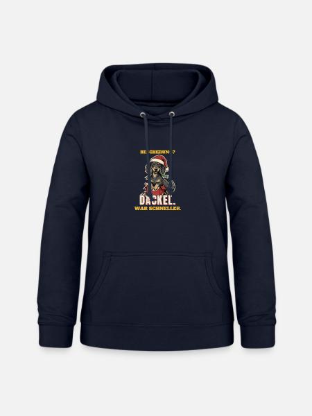 Bescherung? Dackel. War schneller. - Frauen Hoodie - Navy
