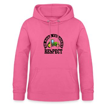 Les agriculteurs méritent le respect - Sweat à capuche Femme - rose - Devant - AI Model Female 172 light (172cm)