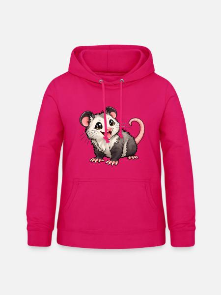 Kawaii Opossum – Süßer Beutelratten-Charme - Frauen Hoodie - dunkles Pink
